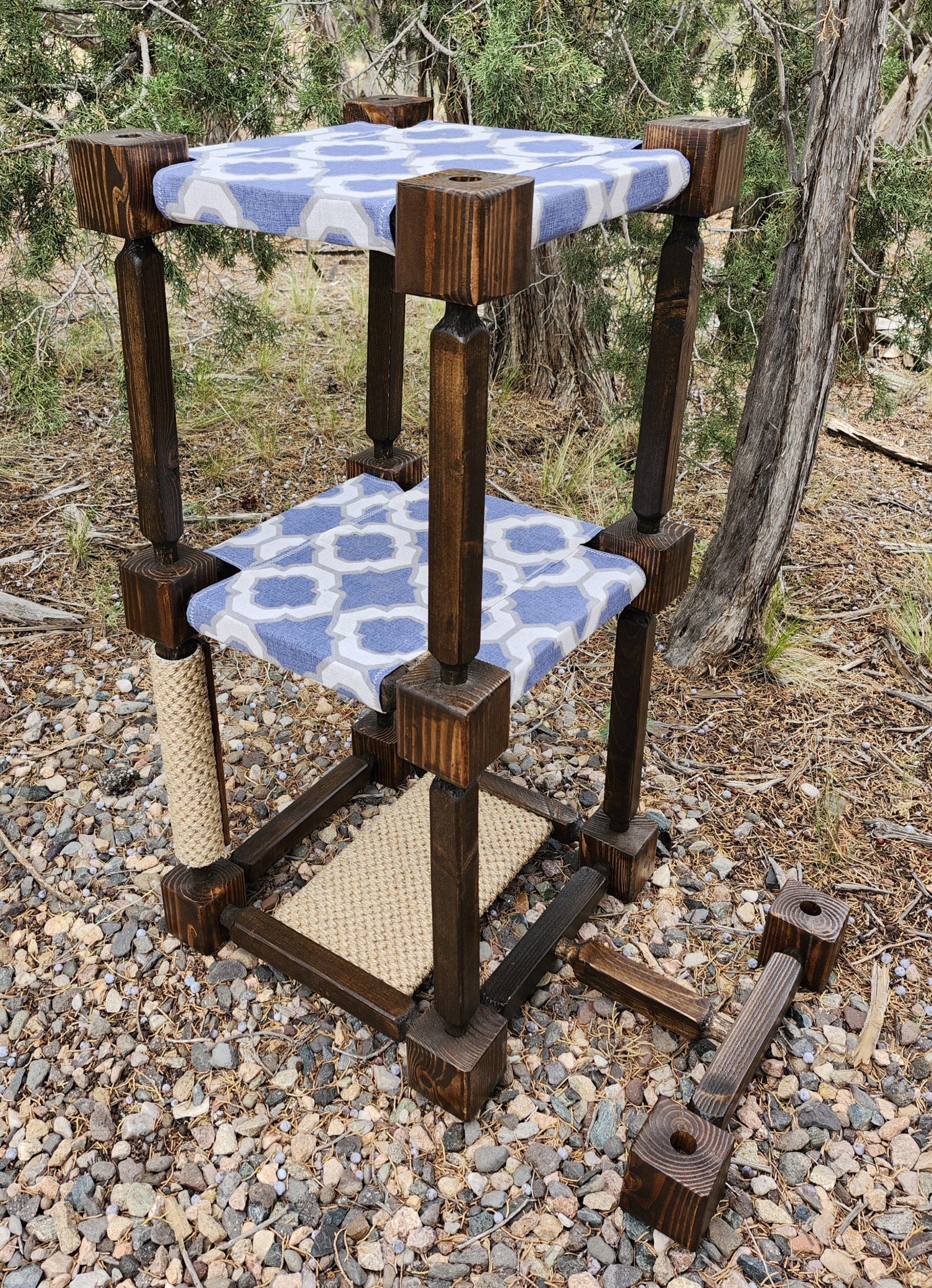 3 Tier Cat Tower - Dark Walnut